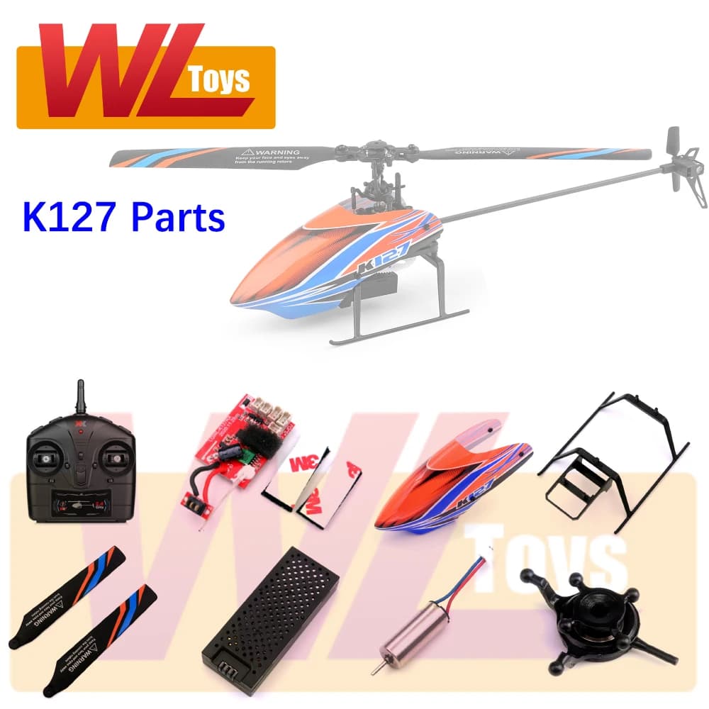 Wltoys XK K127 RC accessori per elicotteri testa baldacchino ricevitore scheda lama motore di coda Servo rotore per parti K127 V911S