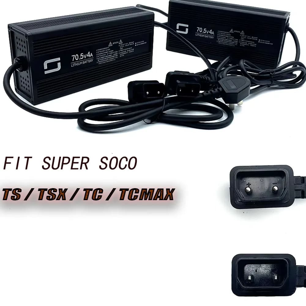 Lithium Battery Charger For Super Soco TS / TSX / TC / TCMAX Original Charger lithium Battery Connector Charger Socket Cable