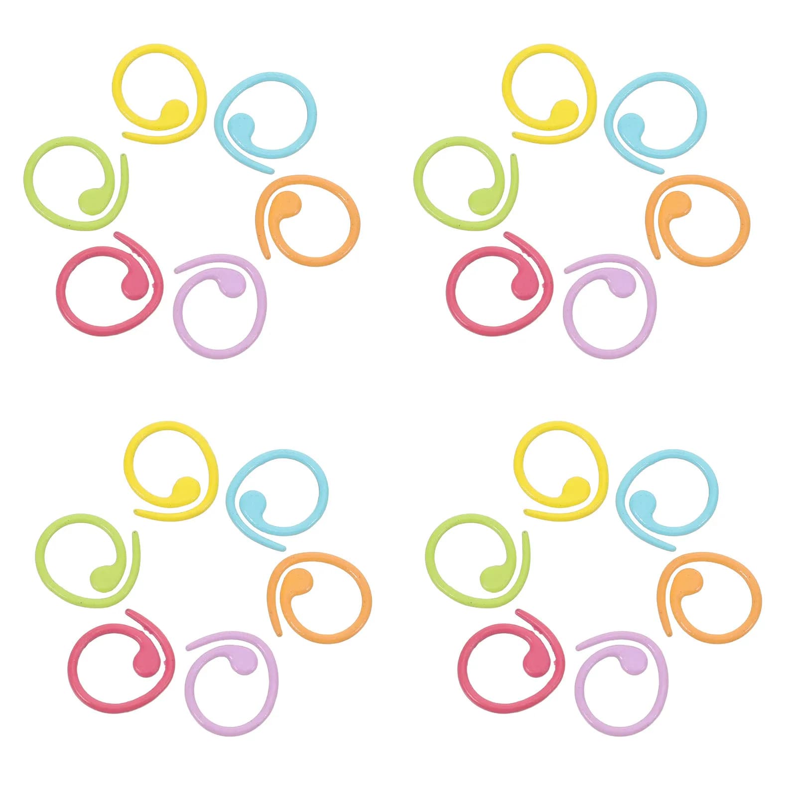 50 Pezzi Segnapunti a Spirale in Metallo Leggeri, Senza Punti d'Accrocchio, Anelli Circolari Rimovibili Colorati per Lavori a Maglia e Uncinetto, Strumento Artigianale per Calze