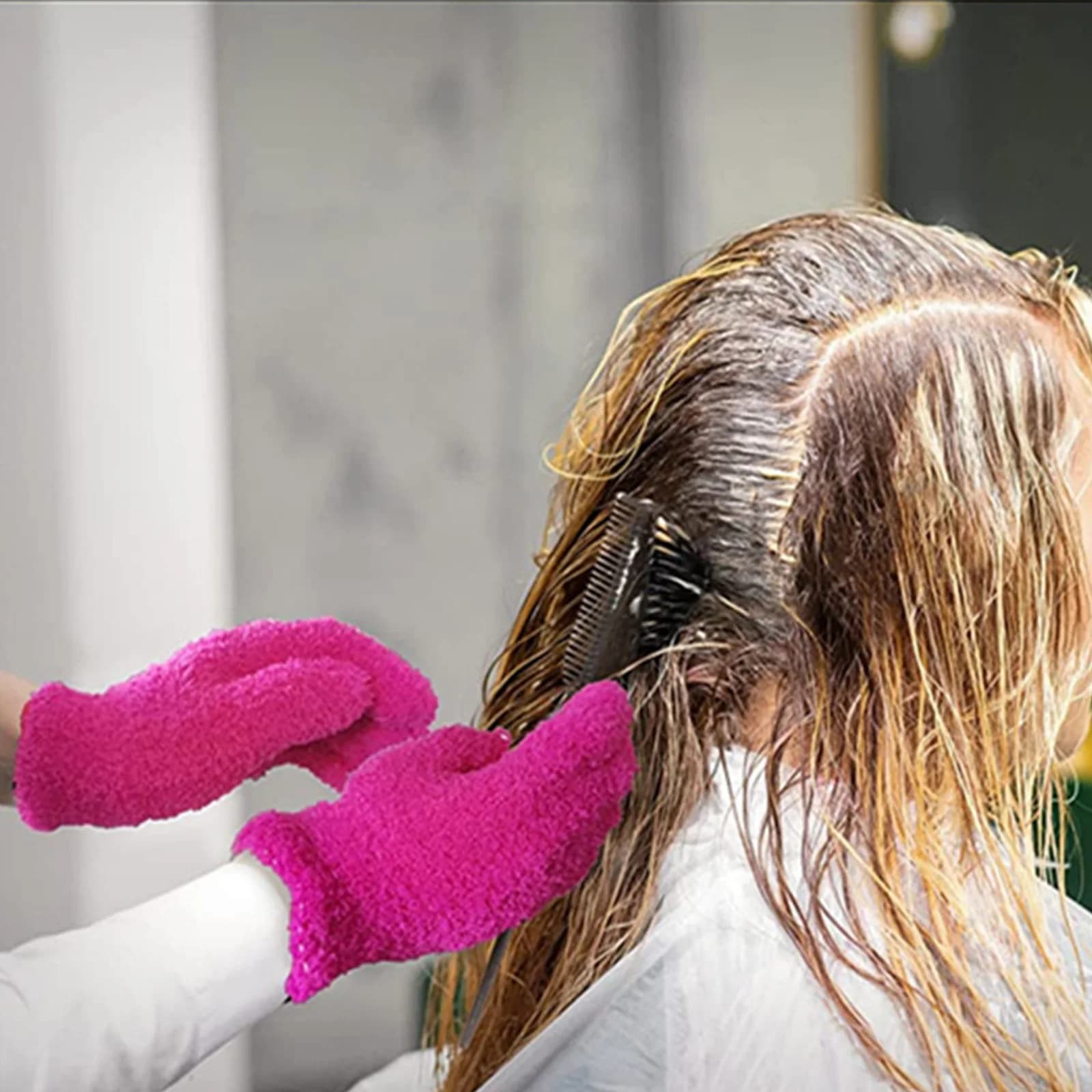 Reusable Hair Dye Gloves Bleach Blender Hairdressing Glove Salon Gloves For Perm Curling Heat Resistant Hairstylist Accessories