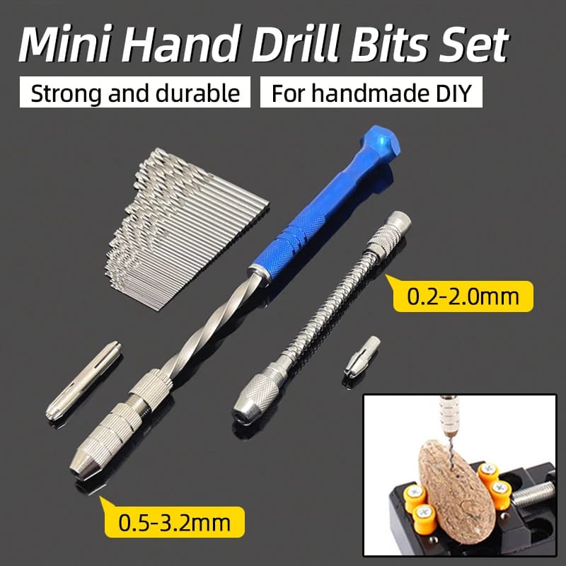 Mini micro trapano a mano semiautomatico Mandrino a spinta manuale a spirale in alluminio Punte da trapano elicoidali da 0,2-3,0 mm Strumenti per punzonatura manuale