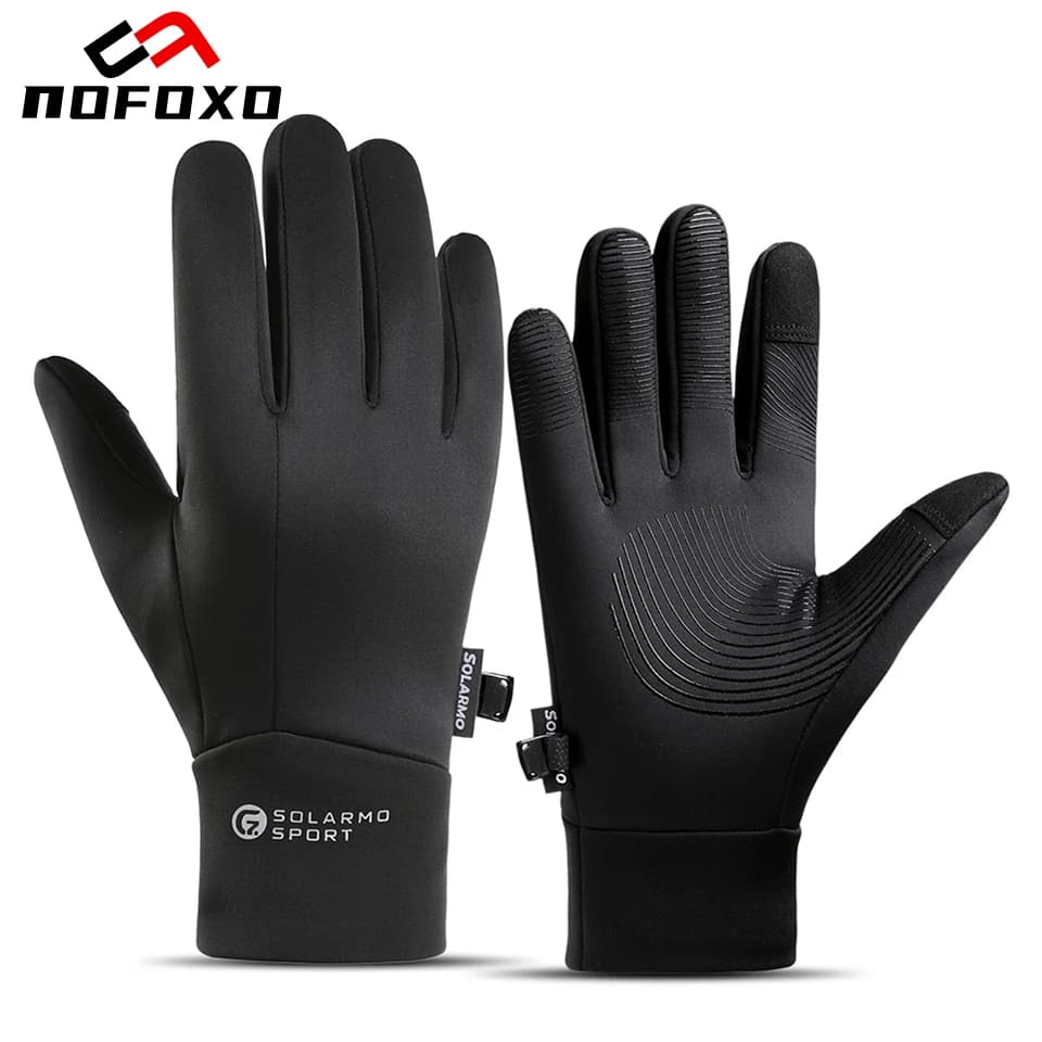 NOFOXO Guanti da ciclismo caldi antiscivolo antivento invernali Guanti da pesca sportivi da guida per sci da moto impermeabili per uomo donna
