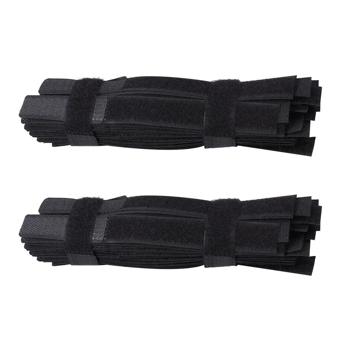 100Pcs Cable Strap Set Hook and Loop Reusable Nylon Ties 2x18cm for Audio Coaxial Telephone Electrical Cables Desktop Cable