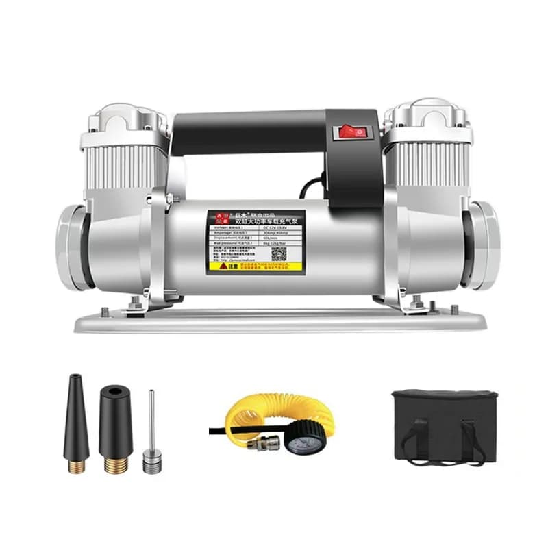 Nuova Pompa ad Aria ad Alta Pressione 12V/24V a Doppio Cilindro, Gonfiatore Rapido per Fuoristrada, Pompa per Sabbia, Pompa ad Alta Potenza per Gonfiaggio Pneumatici Auto