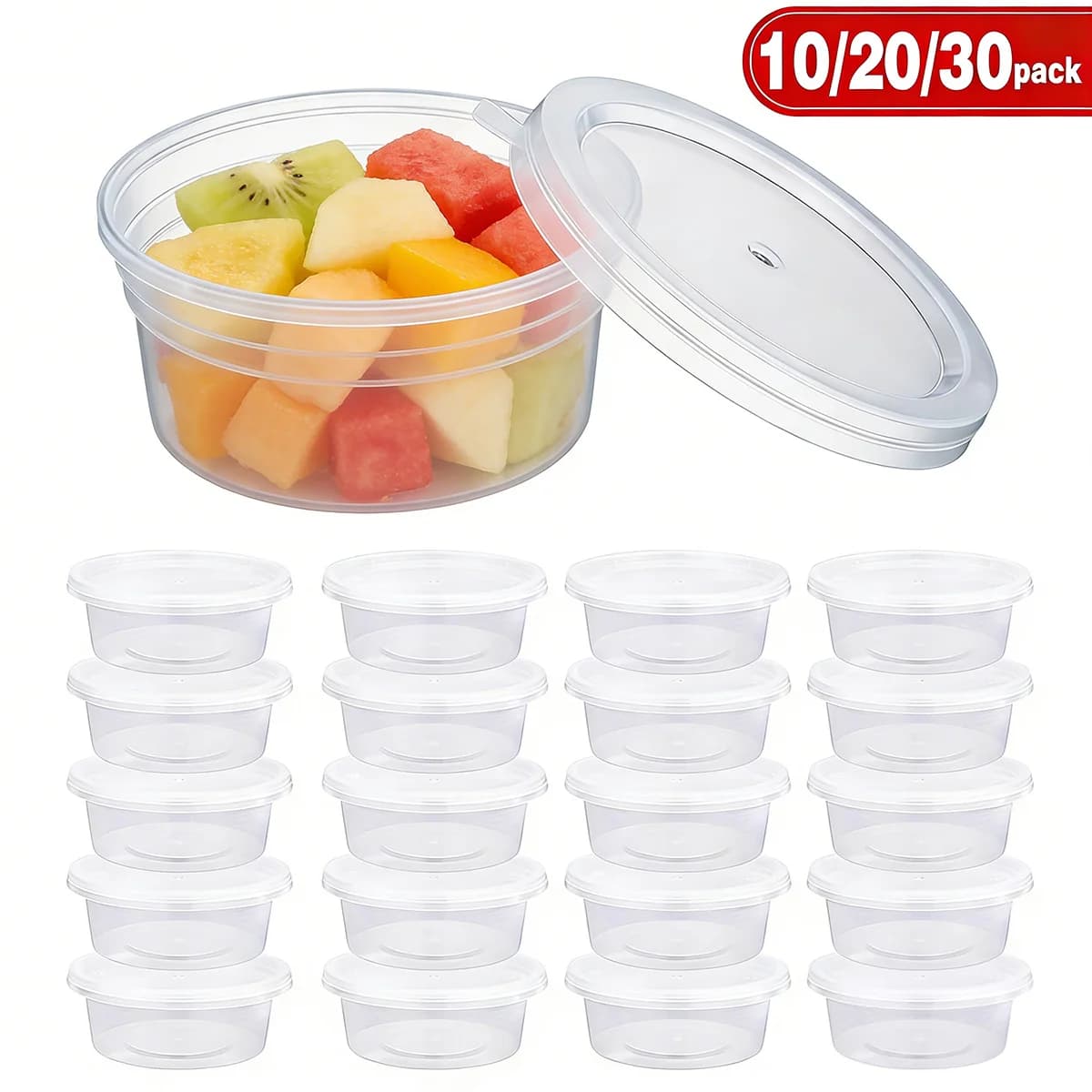 10/20/40 Pack Small Slime Containers With Lids, Condiment Containers Plastic Portion Cups for Food Storage Containers