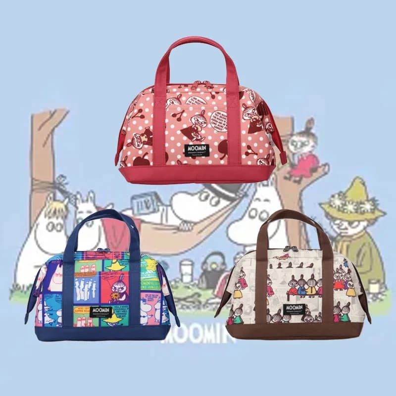 Hot Anime Moomin Series Handheld Lunch Box Kawaii Cartoon Role Little My Pattern Printing Portable Lunch Box Insulation Bag