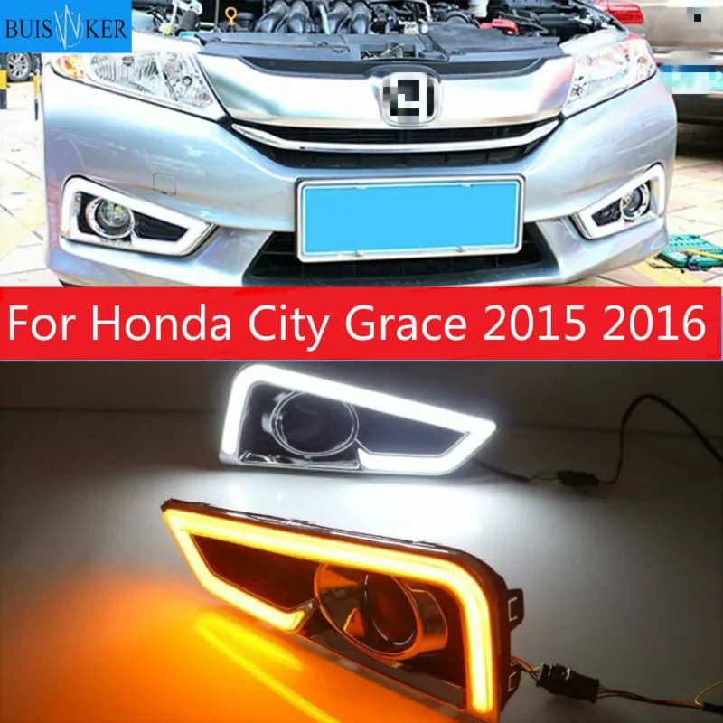 1 set per Honda City Grace 2015 2016 LED DRL con relè indicatori di direzione 12V luci di marcia diurna per auto accessori per fendinebbia