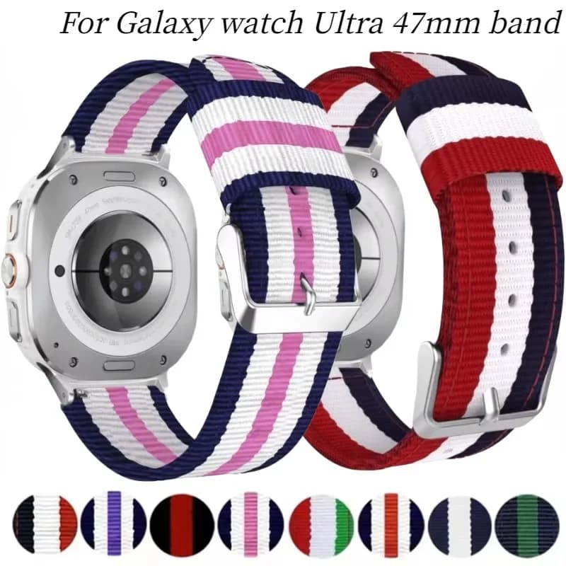 Cinturino in tela di nylon per Samsung Galaxy Watch Ultra 2025 47mm, braccialetto sportivo per Galaxy Watch 7 Ultra 47mm, accessori per cinturino
