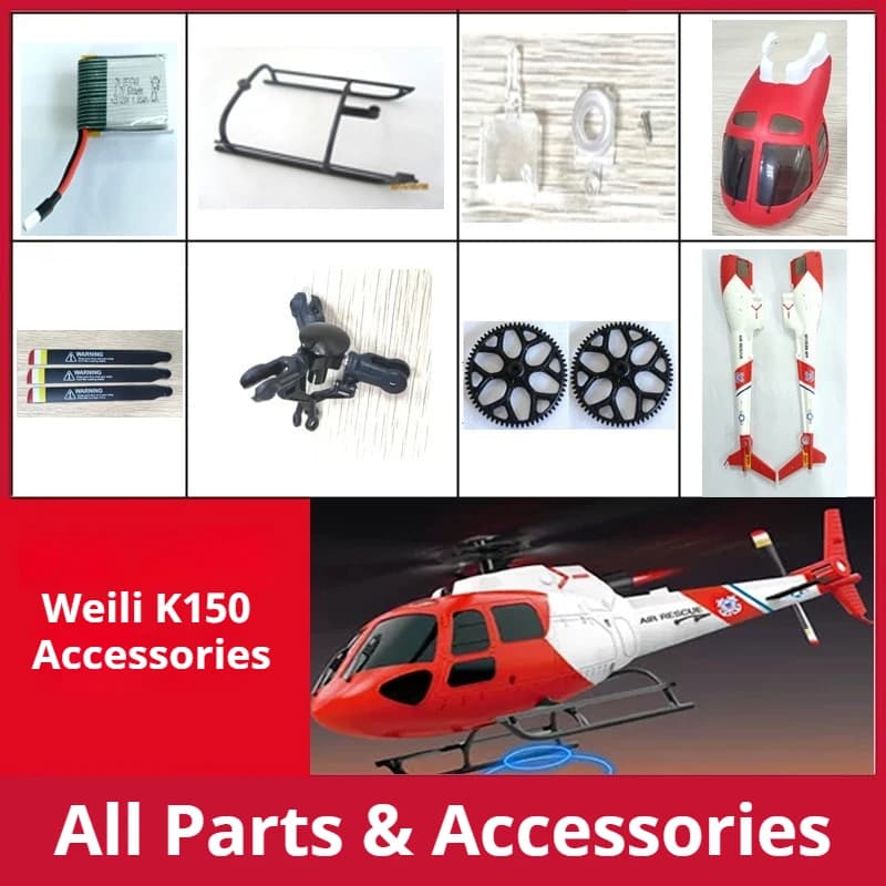 Ricambi per Elicottero RC Wltoys, Copertura Superiore per Wltoys K150 As350, 4 Canali Brushless, Simulazione di Volo per Adulti