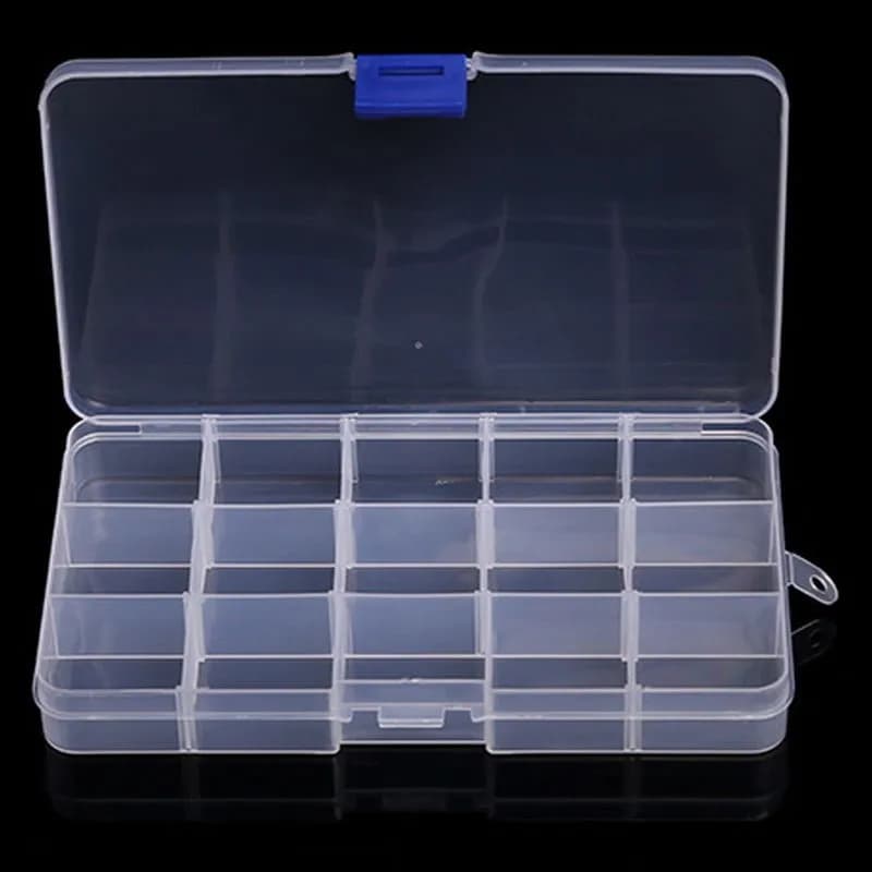 Plastic Jewelry Boxes 10/15/24/36 Grids Plastic Compartment Jewelry Dust Proof And Moisture Proof Transparent Storage Box Case