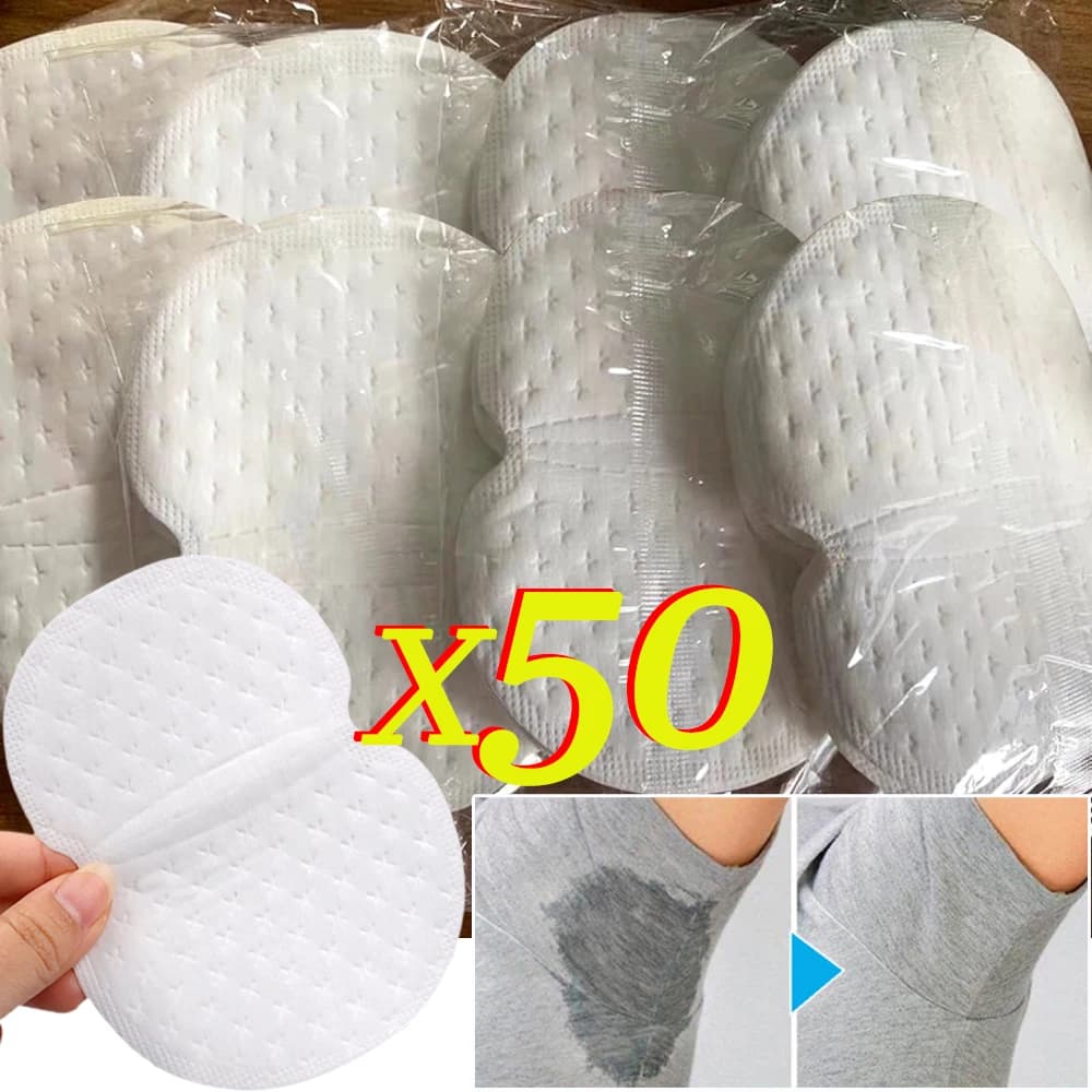 50 pezzi adesivi assorbenti per il sudore ascellare invisibili vestito abbigliamento cura cuscinetti antitraspiranti adesivi antisudore leggeri estivi