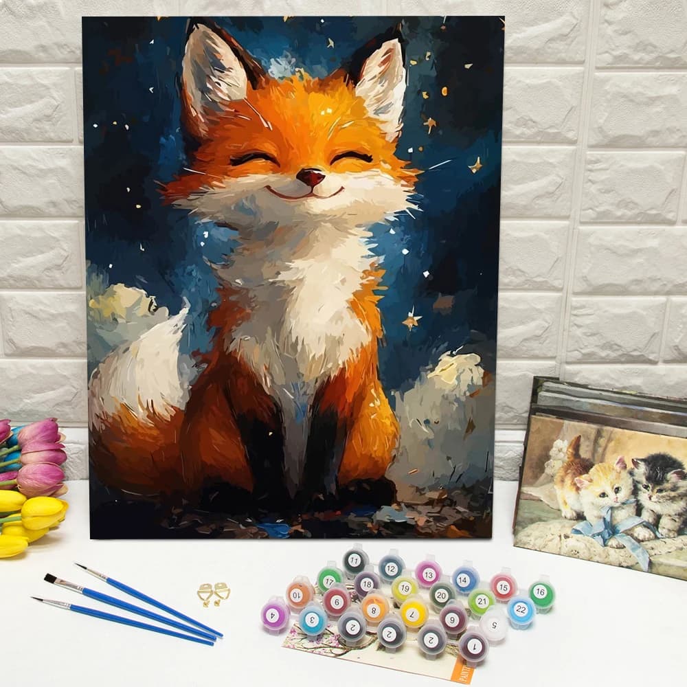 DIY Paint By Number Canvas Painting Kits Fox Digital Oil Painting Animal Acrylic Paint On Canvas Living Room Modern Home Decor