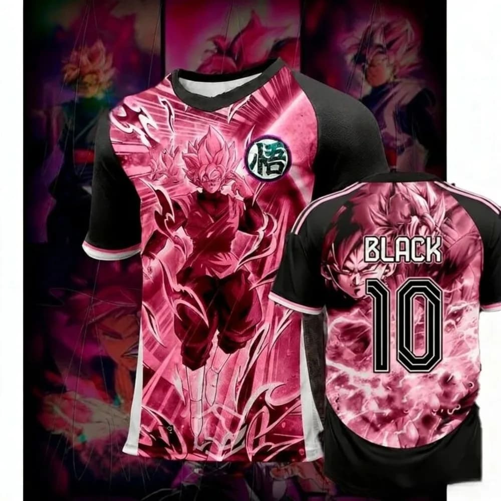 Maglia da Calcio Estiva 2026 Dragon Ball Z Casual per Uomo, Donna e Bambino, T-Shirt alla Moda con Stampa 3D, Top a Maniche Corte Anime Giapponese