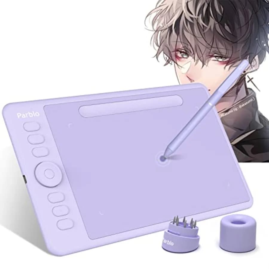 Tavoletta grafica con guanto da disegno, stilo senza batteria a 8192 livelli, tavoletta da disegno da 7 x 4 pollici per computer, design e online