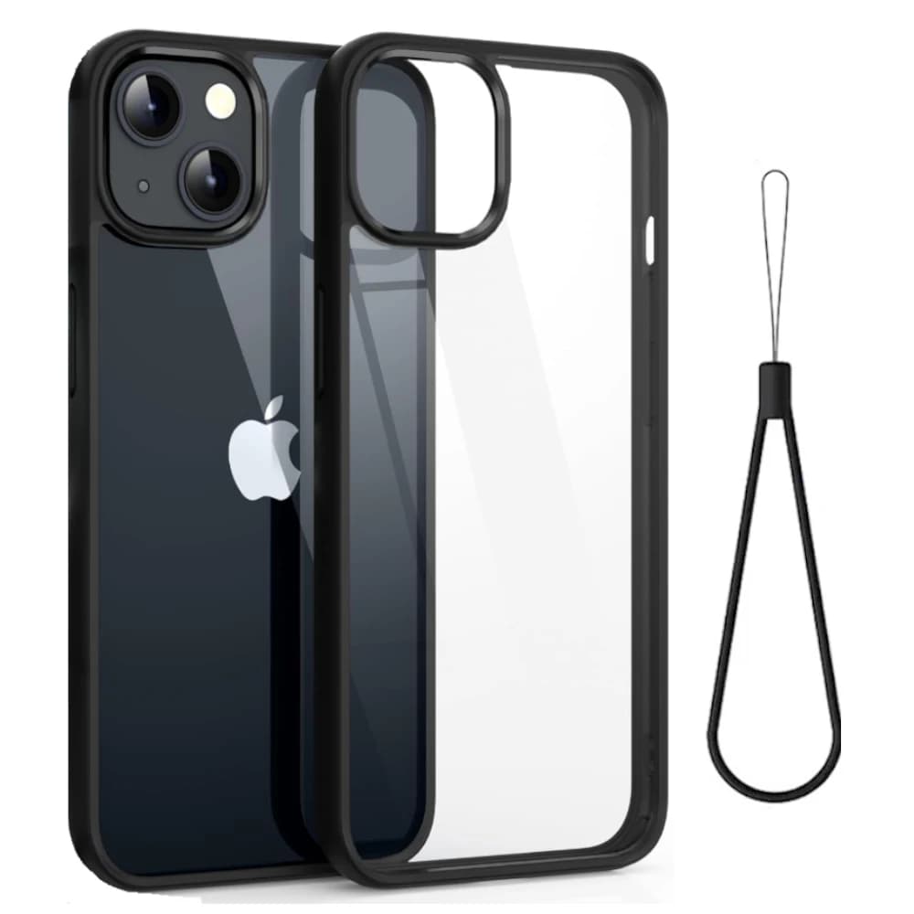 Custodia per telefono con cordino in silicone antiurto per iPhone 11 12 13 14 15 Pro Max XS XR 8 7 6 Plus Cover posteriore protettiva trasparente