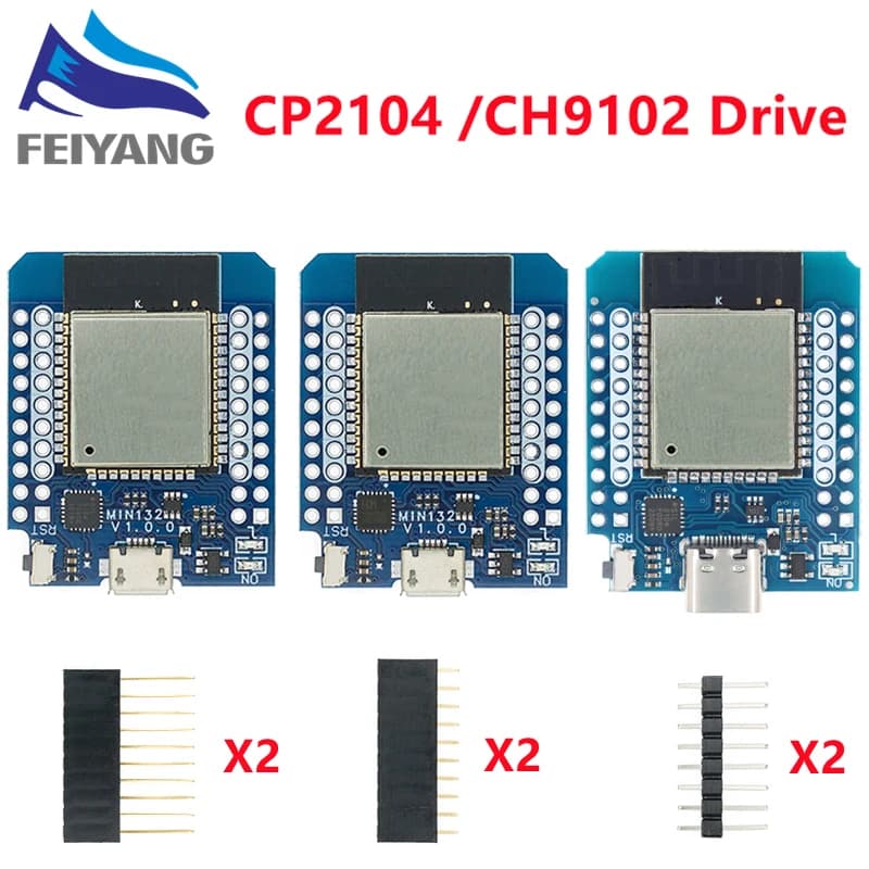 For Wemos Mini D1 ESP8266 ESP32 ESP-32S WIFI Bluetooth CP2104 Development Board Module For Arduino With Pins