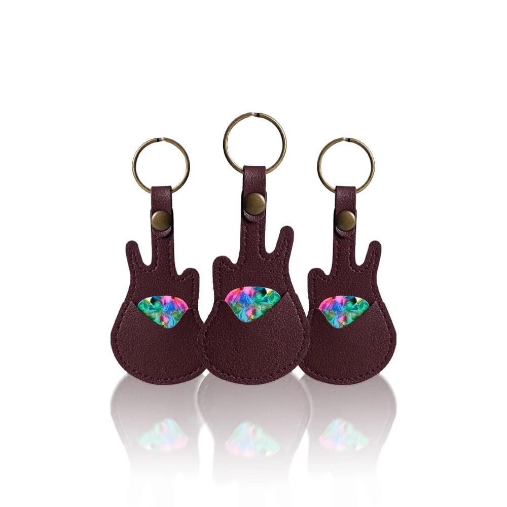Porta plettro per chitarra portatile - Borsa portaoggetti per strumenti per chitarra folk - Clip per plettro per ukulele - Organizzatore di accessori musicali
