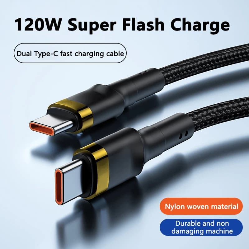 Cavo PD 120W USB C a tipo C per Samsung S24 S23 Cavo dati di ricarica eccellente per iPhone 15 Plus Pro Max Xiaomi Cavo di ricarica rapido