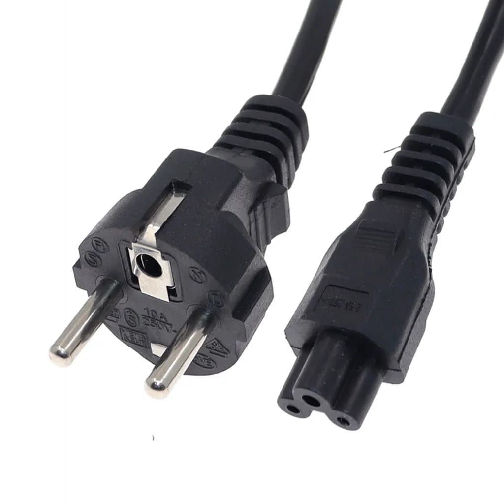 EU Schuko CEE Cavo di alimentazione a 2 poli a IEC C5 Cloverleaf per notebook Adattatori CA per laptop Cavo di alimentazione europeo da 1,5 m