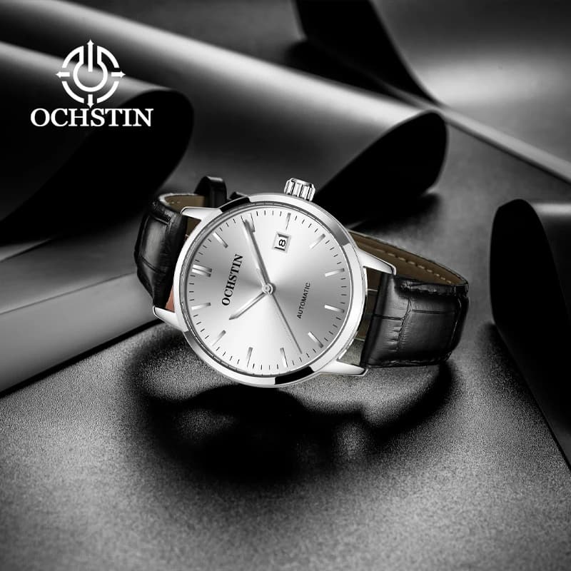 Men's OCHSTIN Wrist Watch, Master Series, Premium Minimalist Automatic Mechanism, 30M Waterproof, Leather Strap