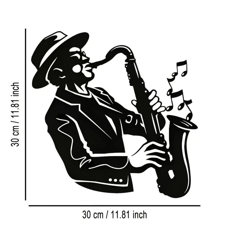 Elegant Saxophone Metal Wall Art - Minimalist Christmas Design, Perfect for Home & Office Decor, Living Room, Bedroom Decor 1PC
