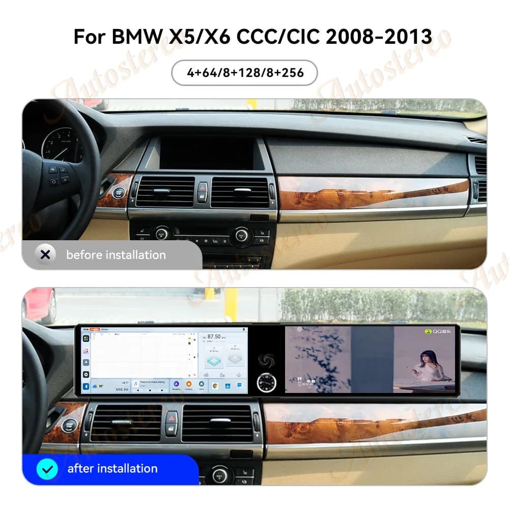 Doppio Schermo Android14 Auto Radio Carplay Per BMW X5 E70 X6 E71 X6M X5M 2007-2013 Lettore Multimediale di Navigazione GPS HeadUnit