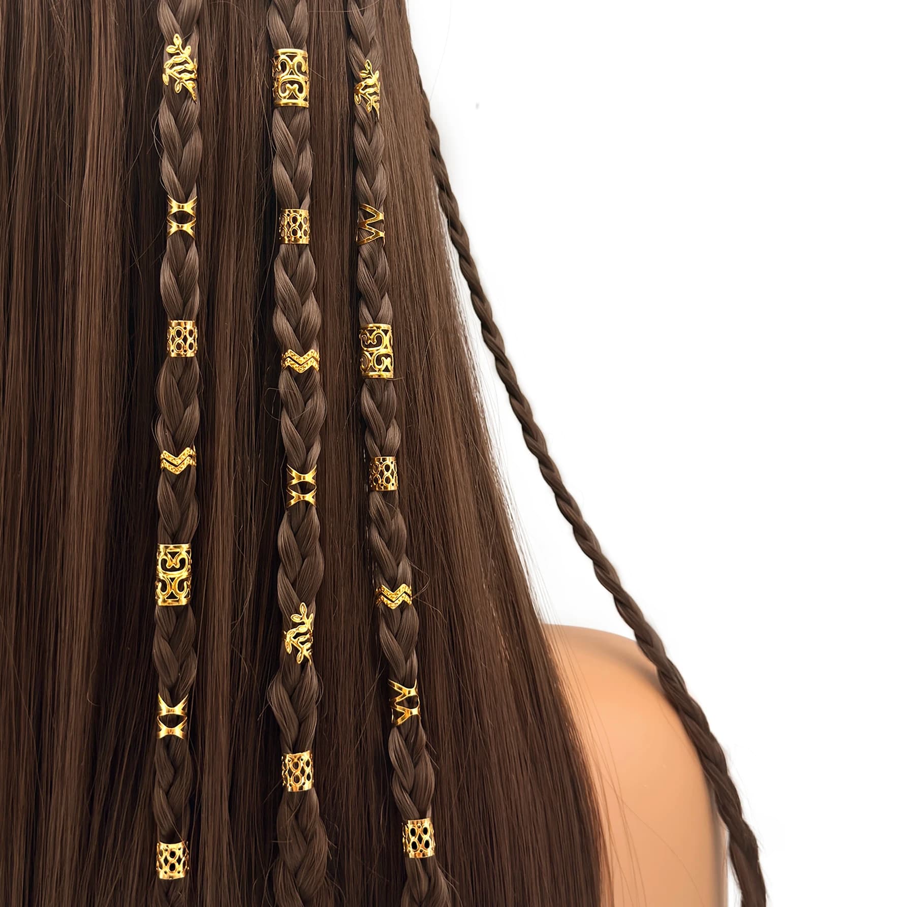 50pcs Alloy Braiding Mixed Set, Simple Style Hair Dreadlock Accessory Braid, hair Rings Cuffs Clips for Dreadlock Accessory