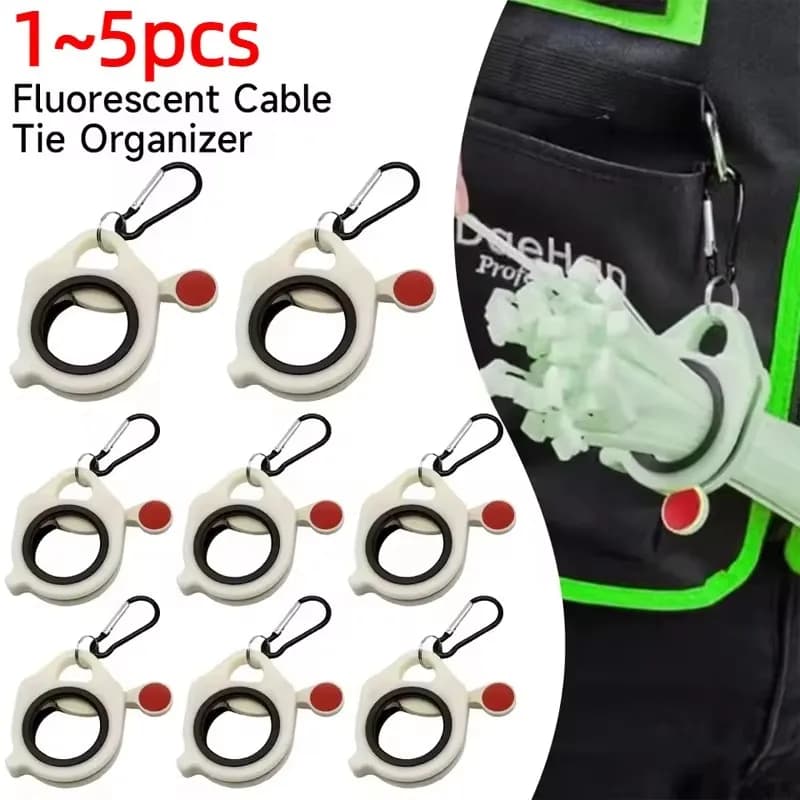 Plastic Cable Tie Organizer Holder Fluorescent Storage Plastic Cable Tie Portable Cable Tie Storage Key Chain Wiring Accessories