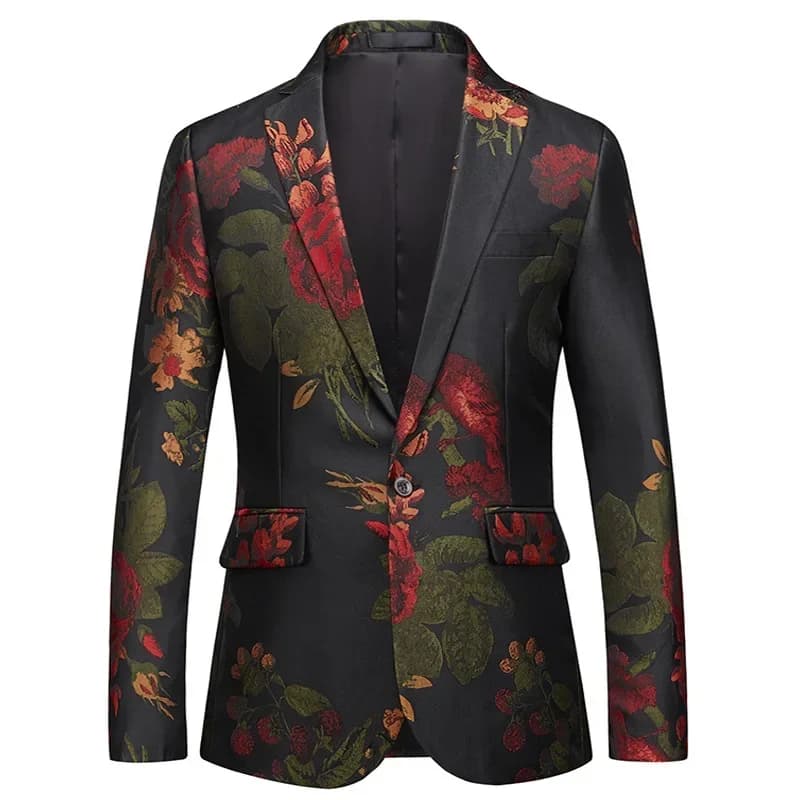 Gentleman Blazers Uomo Jacquard Stampato Slim Fit Giacca da abito Formale Prom Party Costume di scena Uomo Smoking Plus Size 2025 Nuovo