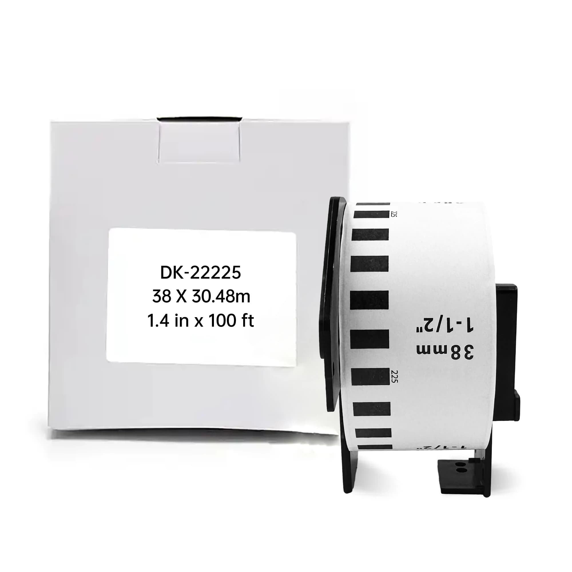 Etichette continue compatibili Brother DK-22225 all'ingrosso 38mm x 30.48m con cartuccia porta-etichette