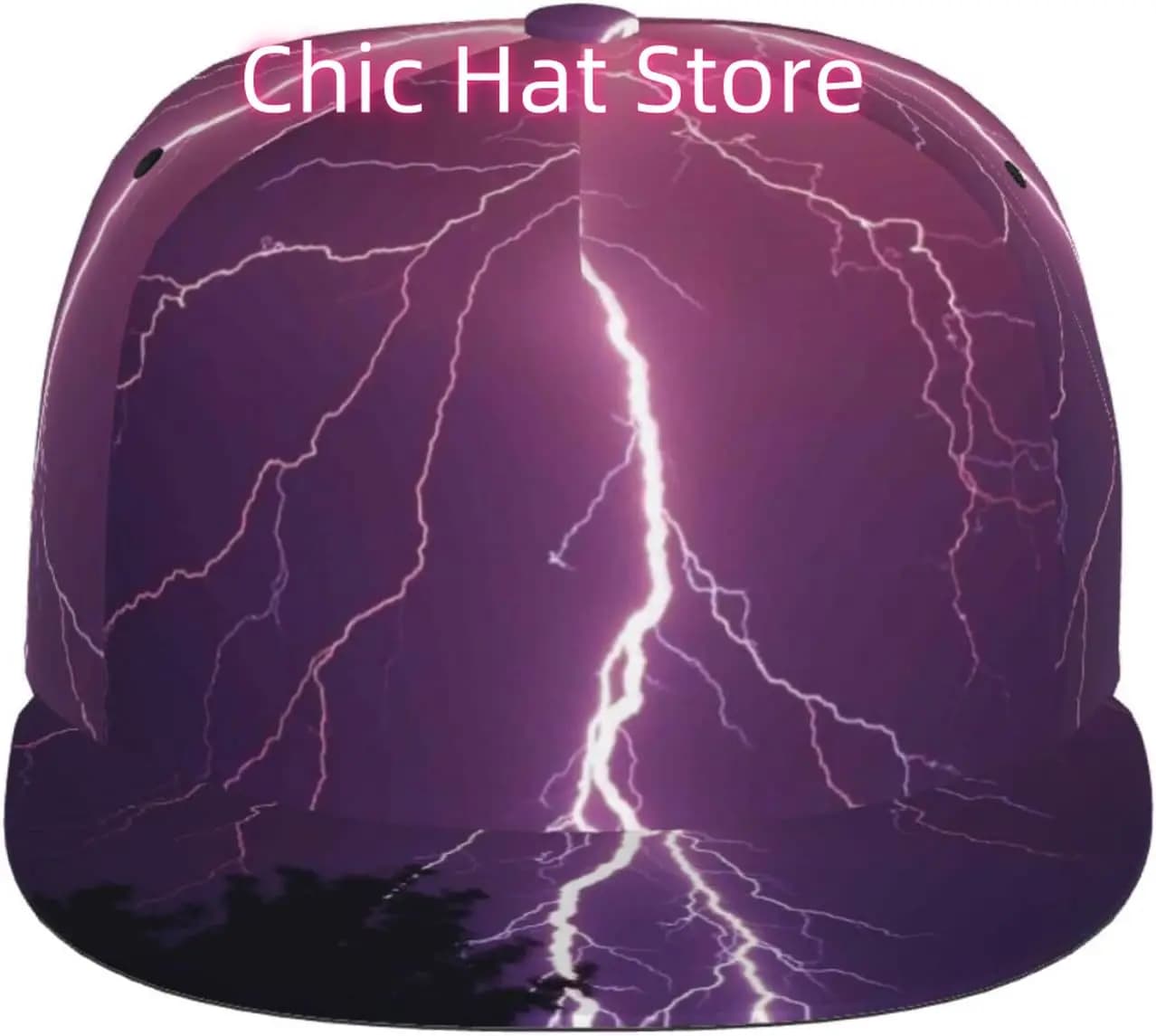 Cappello snapback con visiera piatta regolabile per uomo donna, berretto da baseball hip-hop-Thunderstorm viola