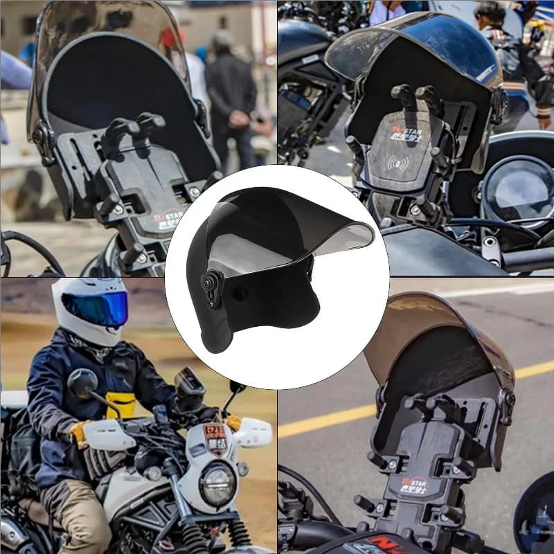 Supporto per telefono per moto Caschi Supporto per telefono Parasole per moto Caschi per telefono cellulare piccoli antipioggia Ombrellone impermeabile