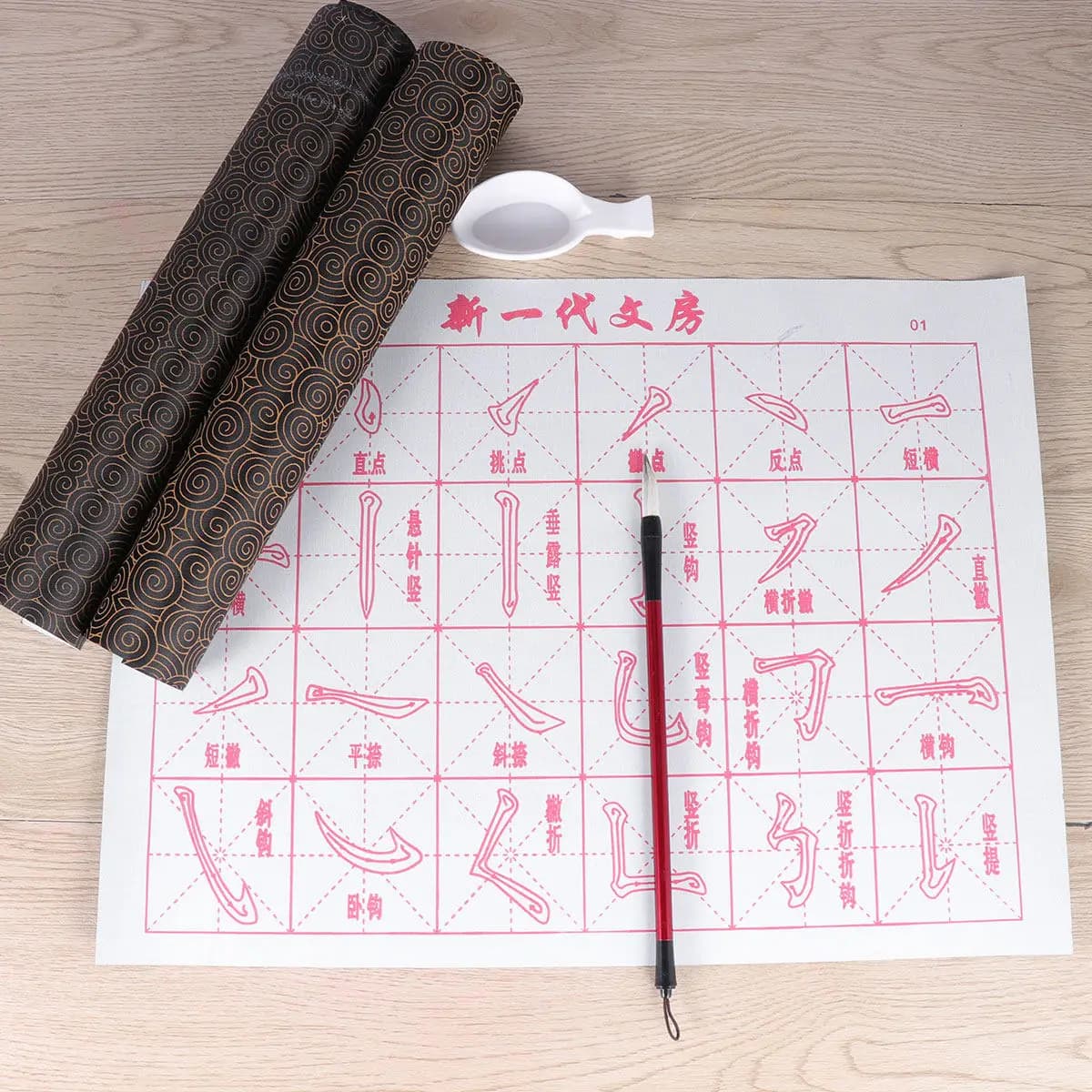 6Pcs Chinese Calligraphy Practicing Cloth Set Water Writing Fabric Mat No Ink Needed Save Paper Save Money Eco Friendly Reusable