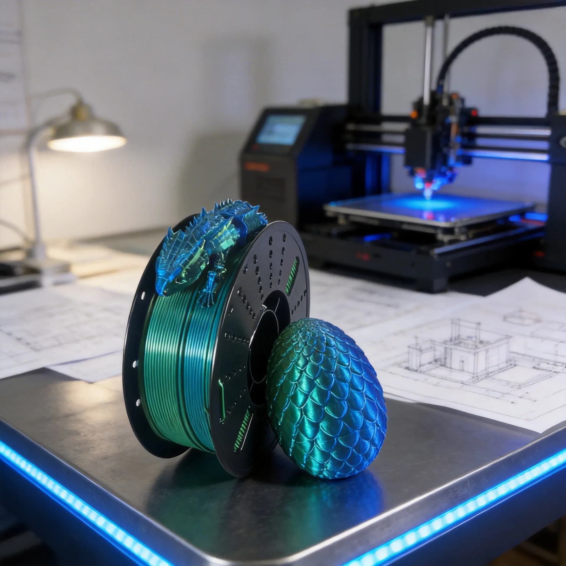 Two‑Color Silk PLA 3D Printer Filament, 1.75mm Diameter, 250g Spool, Shiny Silky Surface 3D Printing Material