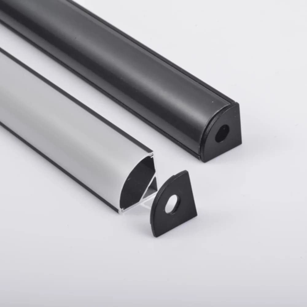 Copertura nera 3-30 pezzi/pacco Profilo in alluminio LED 0,5 m/pezzo Forma U/V Adatto per alloggiamento per strisce luminose a LED da 8-12 mm Canale led