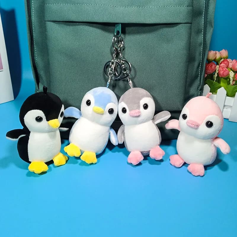 11CM Pinguino Peluche Ciondolo Morbido Facile Da Appendere Mini Occhi 3D Simpatico Pinguino Peluche Portachiavi Animali di Peluche Borsa Accessori Per Il Regalo