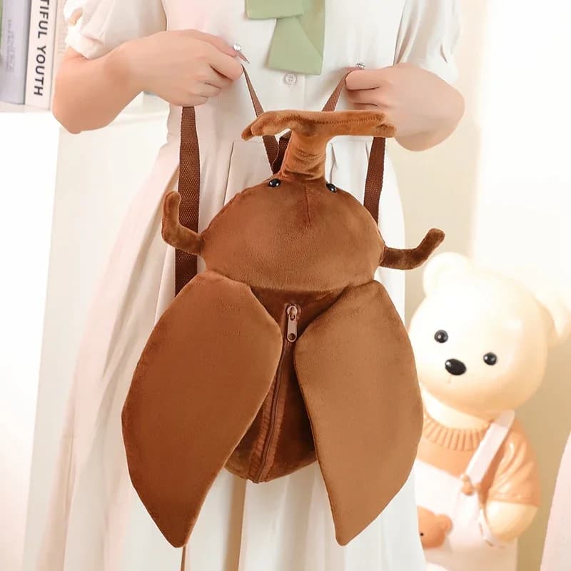 45 centimetri Divertente Creativo Del Fumetto Insetto Cicala Beetle Peluche Bambola Zaino Marrone Verde Insetto Morbido Peluche Regalo Per Ragazzi E Ragazze