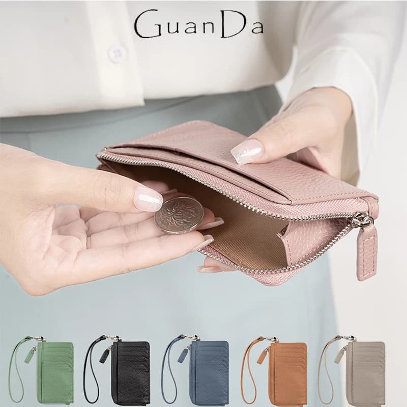 Portamonete da donna in vera pelle Design di lusso con cerniera Porta carte da donna Portafoglio lungo RFID da lavoro di moda Pochette casual versatili