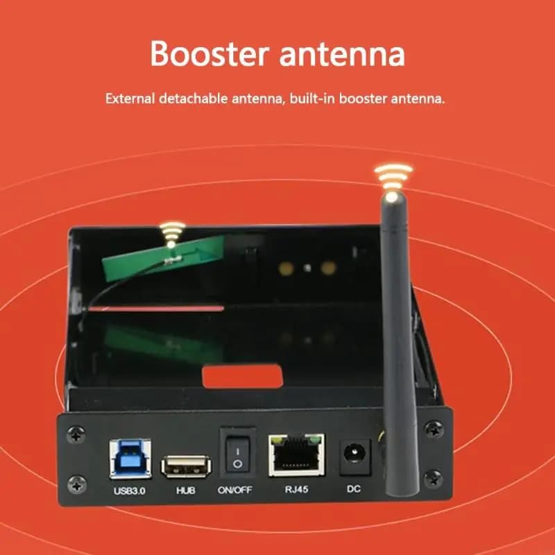 Blueendless Custodia per HDD wireless Scatola archiviazione rete NAS portatile Porte Ethernet USB RJ-45 super veloci