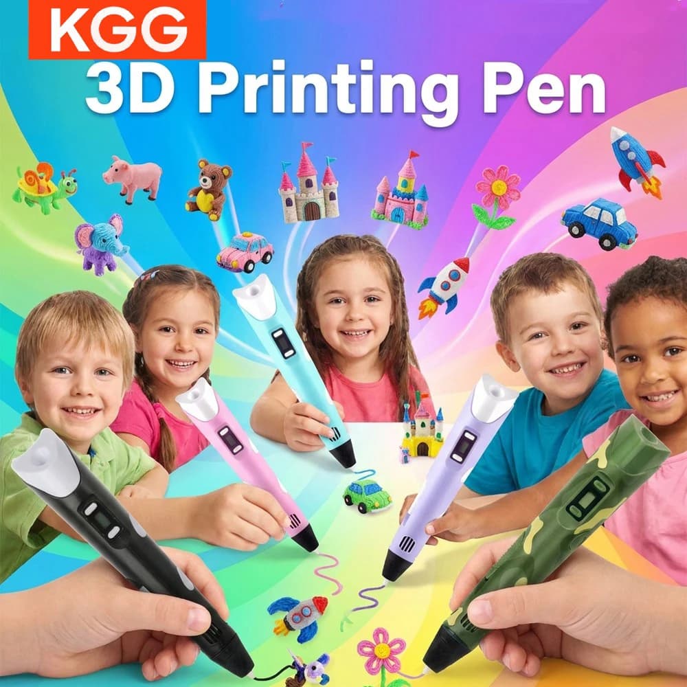 3D Printing Pen With LCD Screen Compatible PLA Filament DIY Drawing Pen Safe Paiting for Children Christmas Birthday Gift.