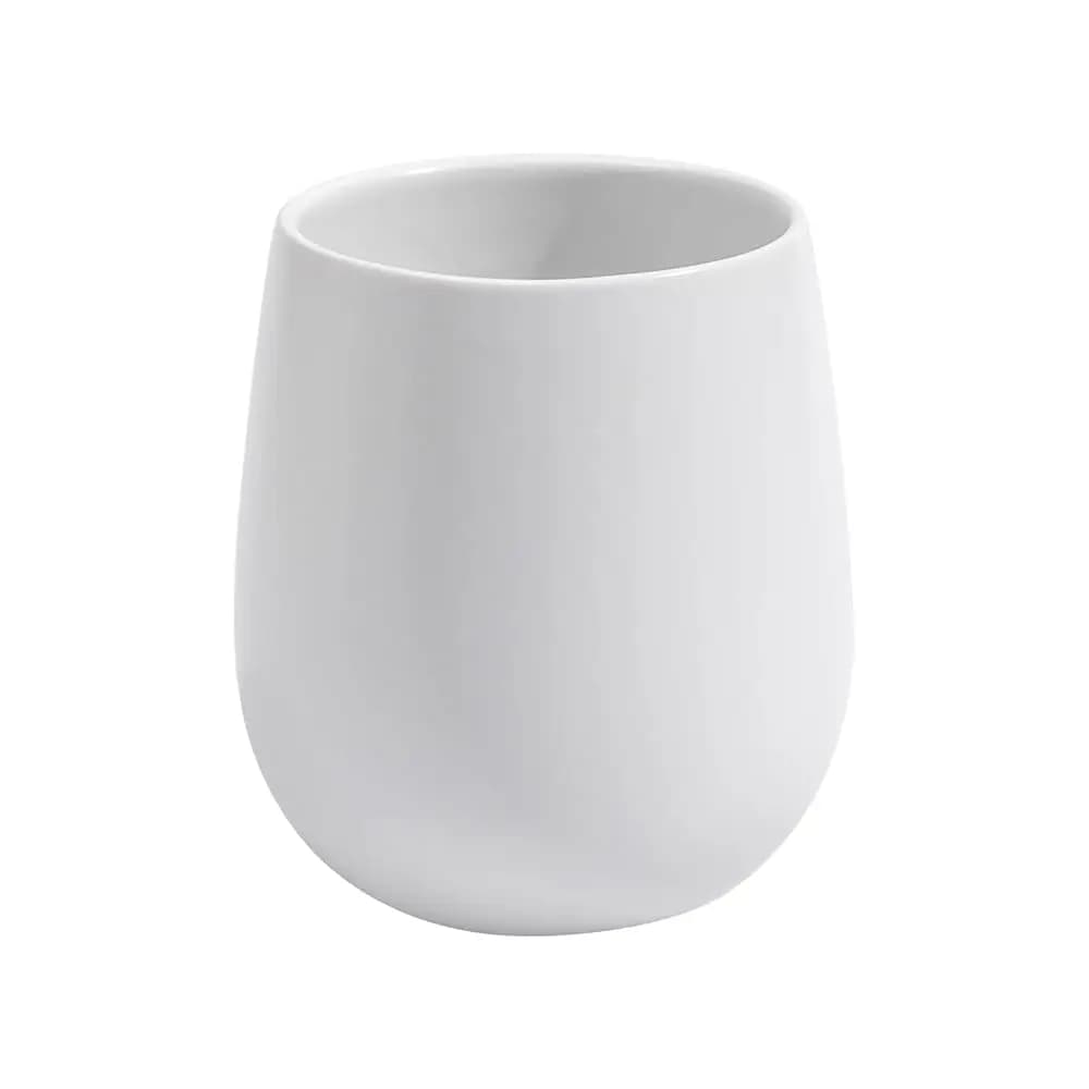Portaspazzolino in Ceramica Bianca - Porta Spazzolini da Bagno Piccolo da 11Oz, Bicchiere Riutilizzabile per Collutorio, Porta Dentifricio
