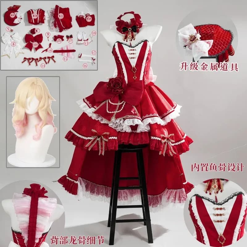 Perfumer Identity V Cosplay Costume Truth Beneath Skin Victorian Gown Corset Bow Belt Gloves For Women Convention