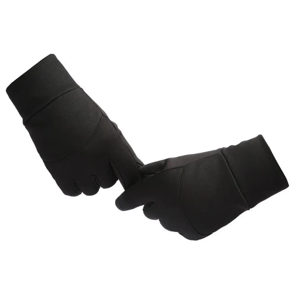 1 pair of black windproof touchscreen gloves, hot sports gloves for cold, cycling, hiking, running, climbing