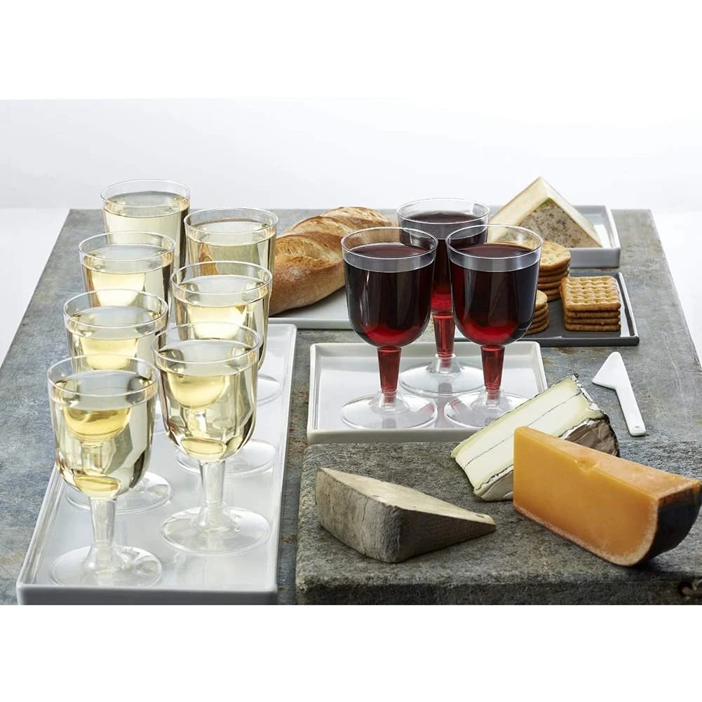 50 bicchieri da vino in plastica trasparente riciclabili, monouso e riutilizzabili per champagne, dessert, birra, budino, feste-[Jyqn A78G]