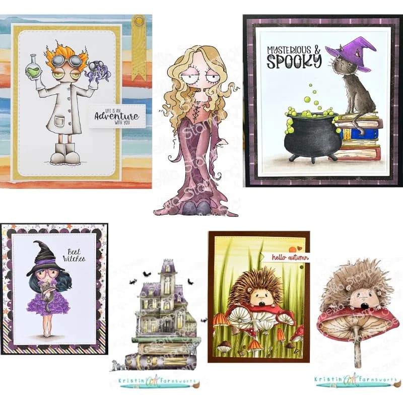 Timbri Trasparenti per Scrapbooking con Gatto Seduto sul Libro che Legge la Zuppa nel Pentola, Fogli per Stampo, Lame per Coltello da Artigianato 2026