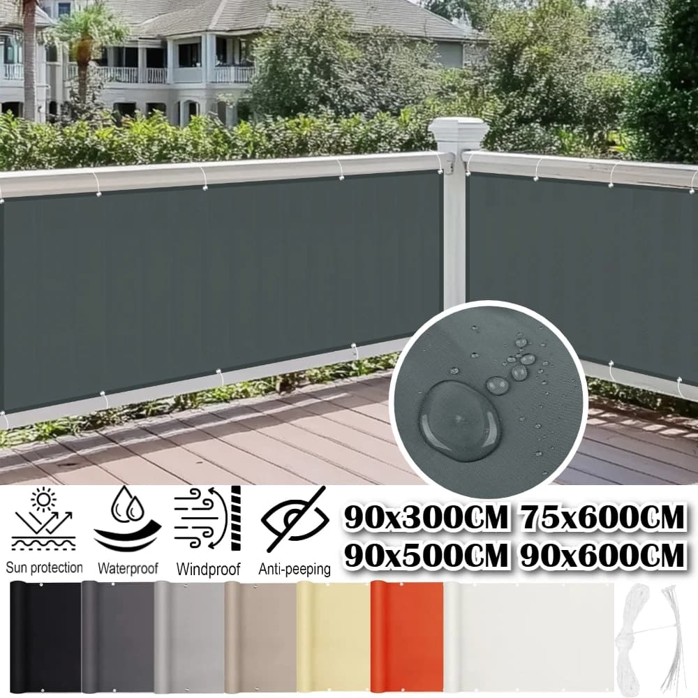 Waterproof Sun Shade Cloth for Outdoor Patio Pergola Shade Cover with Grommets Deck Shade Privacy Screen Balcony UV Protection