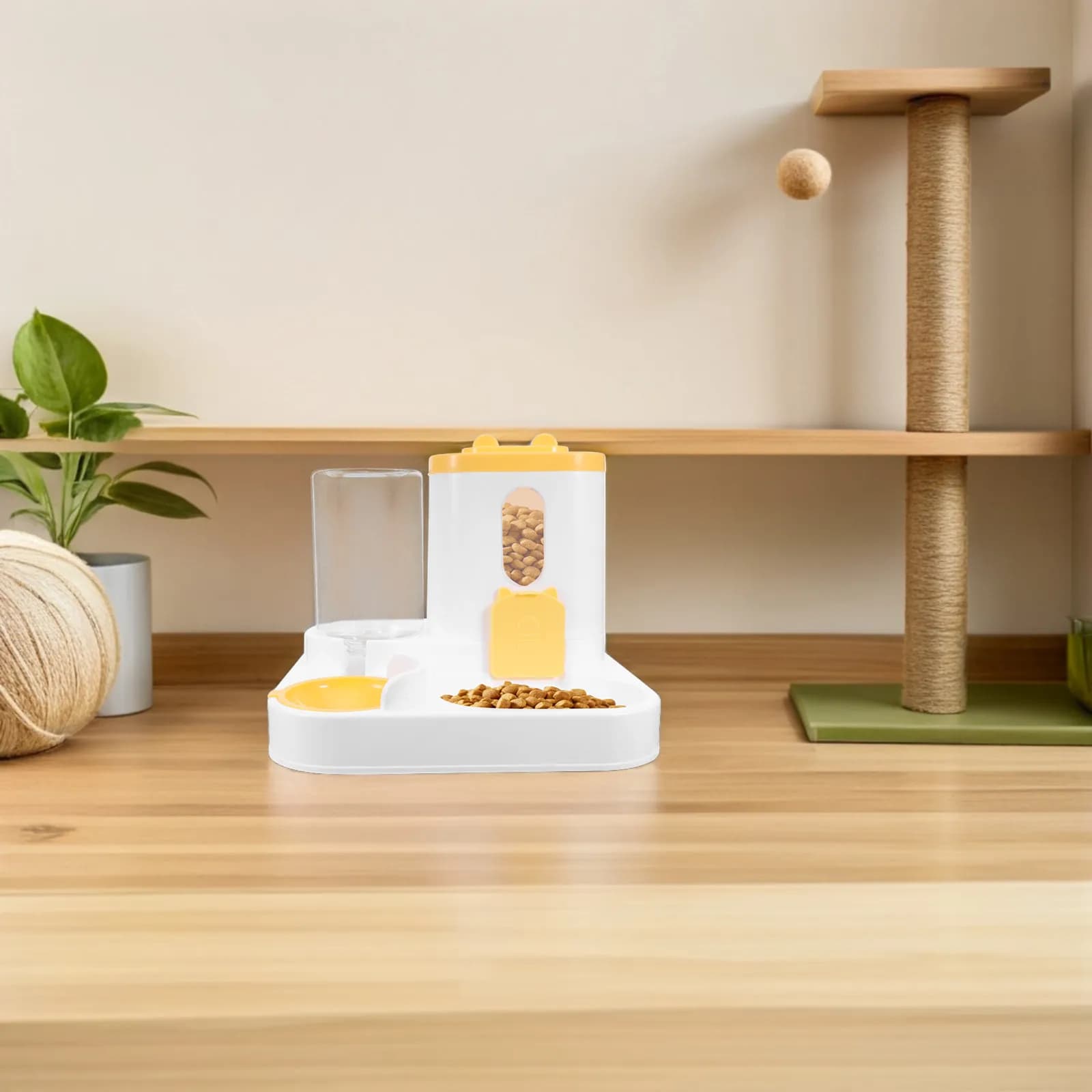 Set Distributore Automatico di Cibo e Acqua per Animali Domestici, Ciotola per Alimentazione Lenta, Ciotola per Gatti, Piatto per Cuccioli, Stazione di Alimentazione Self-Service per Gatti
