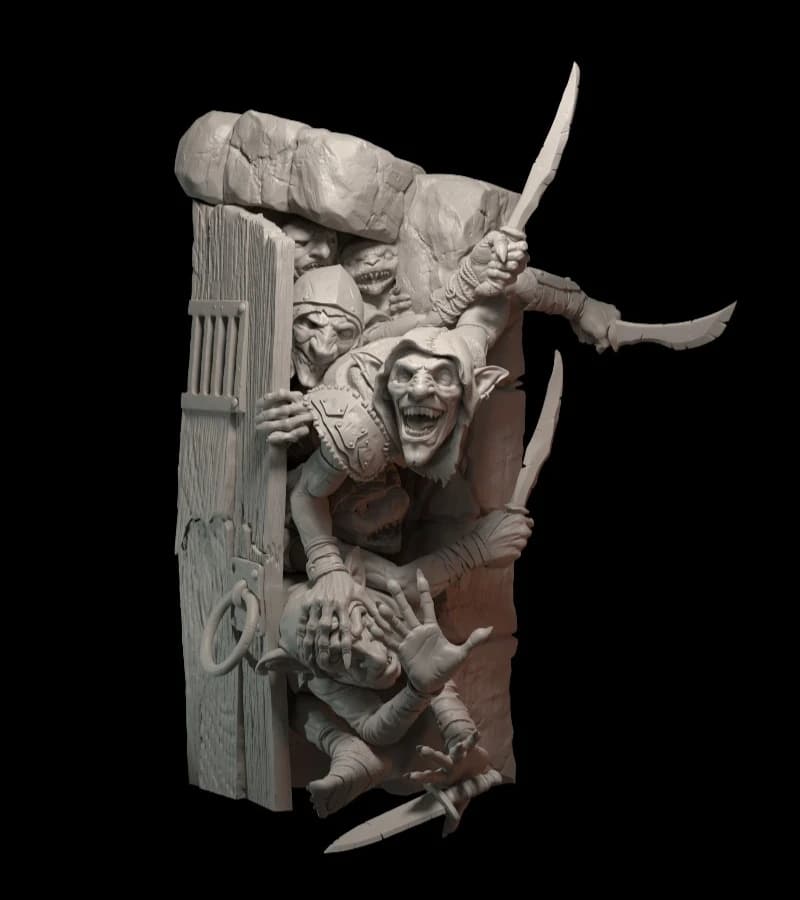 1/24 Bilancia 100 millimetri Pressofuso Figura In Resina Modello Kit Dungeon Goblins Hobby Giocattoli In Miniatura Smontato Non Verniciato FAI DA TE Diorama