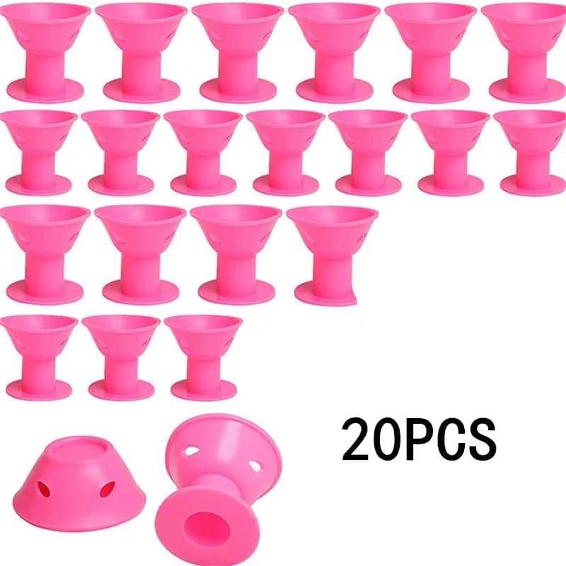 10/20pcs Mushroom Shape Hair Curlers Soft Silicone Non-Slip Hair Care Rollers for DIY Styling Wave Formers No Heat Curling Tool