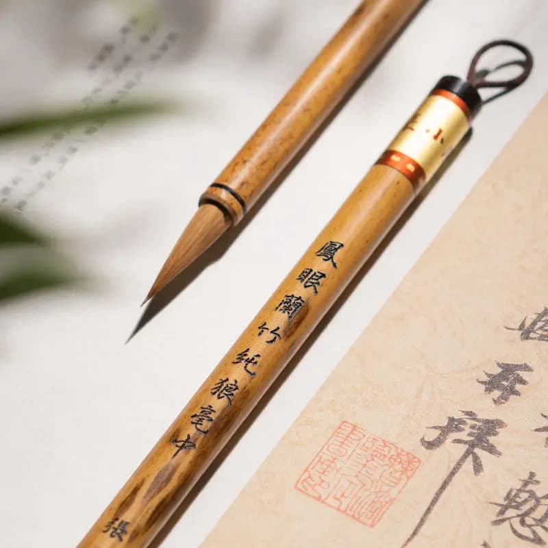 Weasel Hair Calligraphy Brush Pen Medium Regular Script Professional Grade Wolf Hair Brush Chinese Painting Brush Set Art Supply